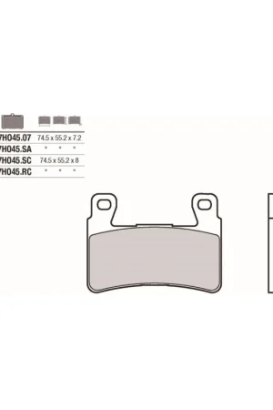 PASTILLAS DELANTERAS BREMBO SINTERIZADAS 07HO45SA - HONDA VTR SP01.SP02 (RC 51) (00-) 1000CC Precio Reducido