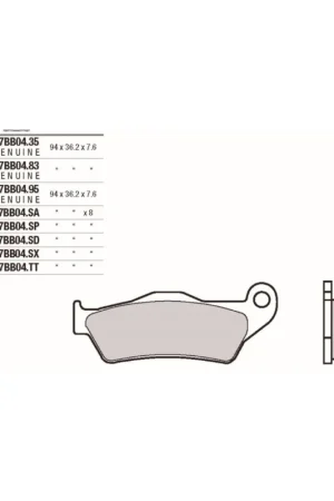 PASTILLAS TRASERAS BREMBO COMPETICION 07BB04SX - KTM SX 125 (04-) 125CC Novedad