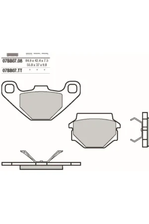 PASTILLAS TRASERAS BREMBO ORGANICAS 07BB0708 - KTM MX 250 (89-91) 250CC Precio De Fábrica