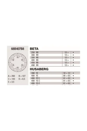Pago Seguro DISCOS TRASEROS BREMBO FIJOS ORO 68B407B8 - KTM SX 400 (01-02) 400CC